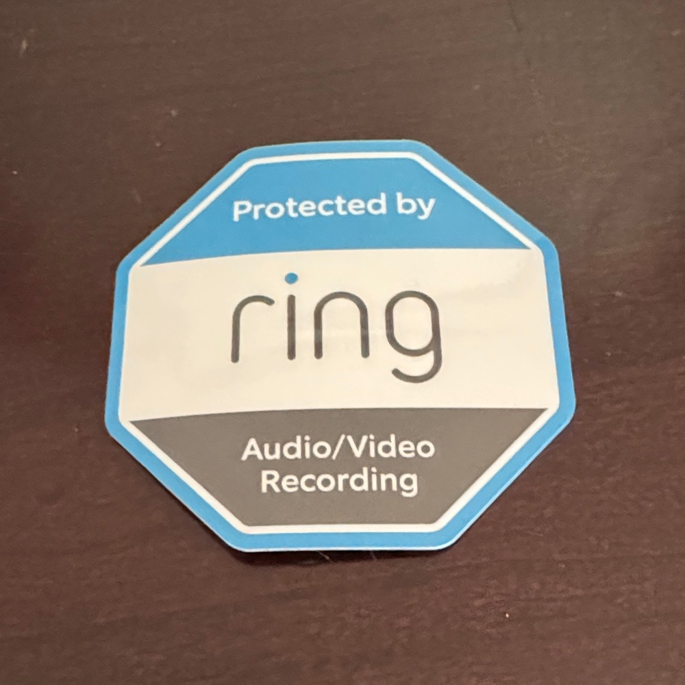 Ring Blue and White Security Sticker